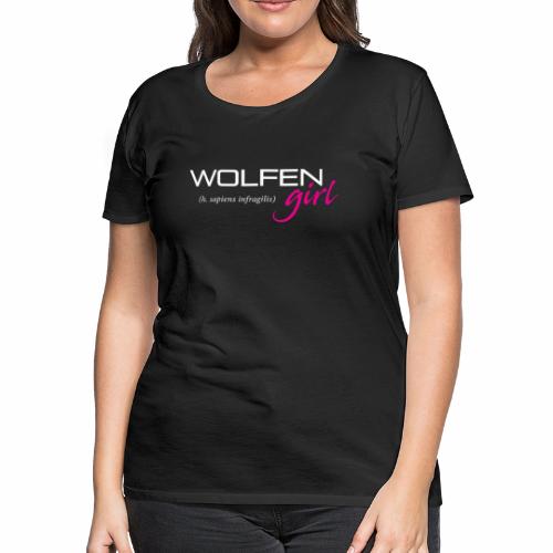 Front/Back: Wolfen Girl on Dark - Adapt or Die - Women's Premium T-Shirt