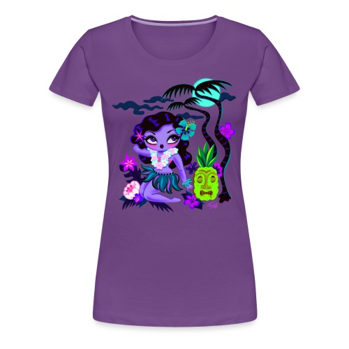 Haunted Halloween Hula Cutie - Women's Premium T-Shirt