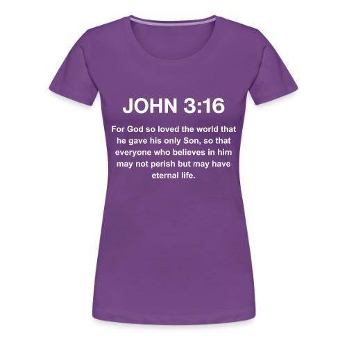 John 3:16 Christian Apparel â White - Women's Premium T-Shirt