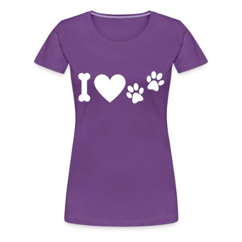 I Love Dog Prints - Women's Premium T-Shirt