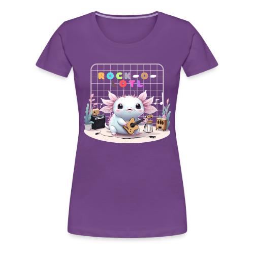 Cute Axolotl Musician: Musical Amphibian Creature - Women's Premium T-Shirt