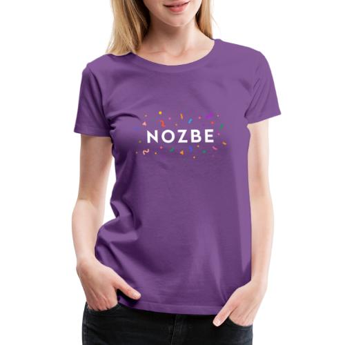 Confetti Nozbe logo in white - Women's Premium T-Shirt