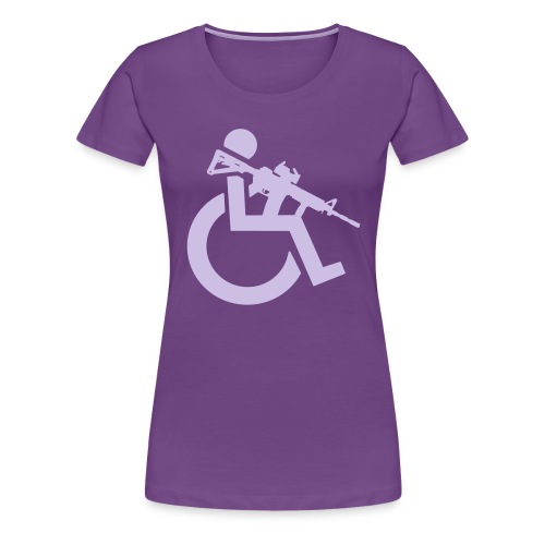Image of a wheelchair user armed with rifle - Women's Premium T-Shirt