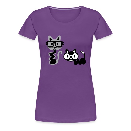 Big Eyed, Cute Alien Cats - Women's Premium T-Shirt