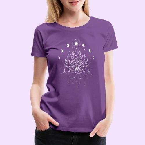 Third Eye White Lotus Flower - Moon Cycle Design - Women's Premium T-Shirt