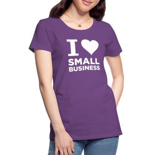 I Heart Small Business Logo (All White) - Women's Premium T-Shirt