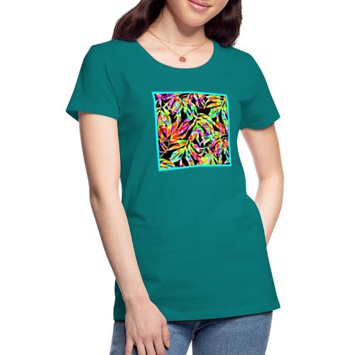 Chic Neon Pattern: Vibrant Bliss - Women's Premium T-Shirt