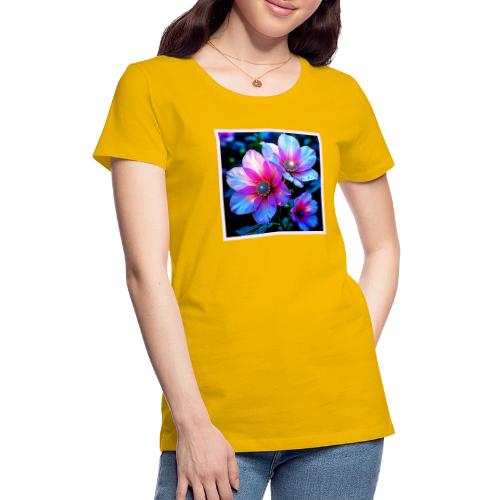 Neon Bloom Flower Magic Glow Design - Women's Premium T-Shirt