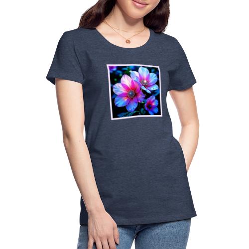 Neon Bloom Flower Magic Glow Design - Women's Premium T-Shirt