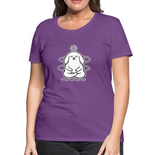 Cute Meditating Bunny Zen Yoga Animal - Women's Premium T-Shirt