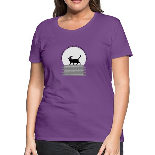 Witch's Cat In A Witch's Hat - Women's Premium T-Shirt