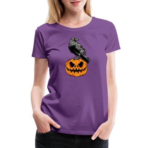 The Raven and Pumpkin - Women's Premium T-Shirt