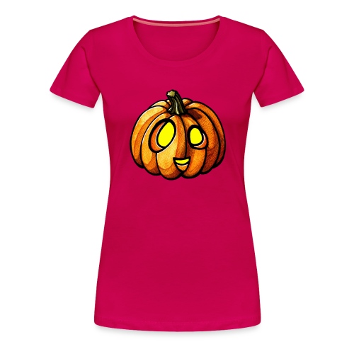 Pumpkin Halloween watercolor scribblesirii - Women's Premium T-Shirt