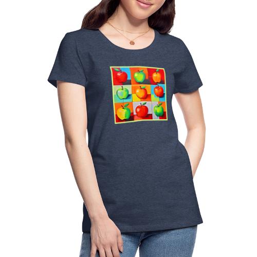 Colorful Apple Grid - Women's Premium T-Shirt