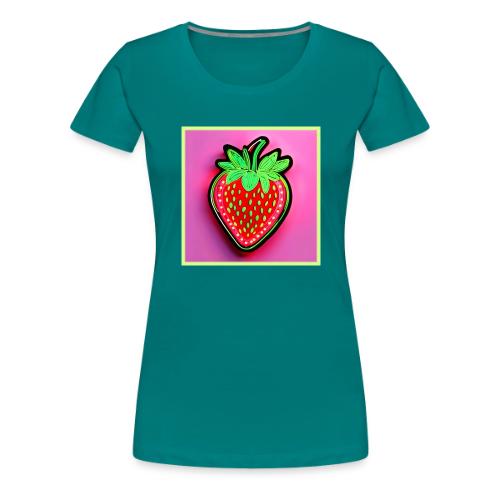 Vibrant Strawberry Neon Sign - Women's Premium T-Shirt