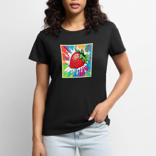 Vibrant Strawberry Artwork - Women's Premium T-Shirt