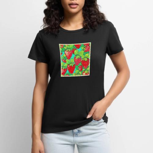 Strawberry Pop Art Pattern - Women's Premium T-Shirt