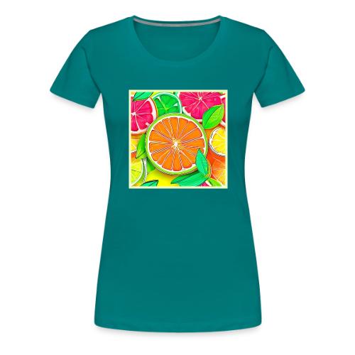 Colorful Citrus Pop Art - Women's Premium T-Shirt