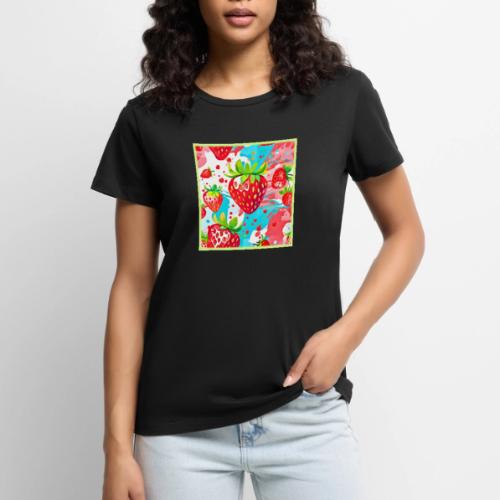 Strawberry Splash Pattern - Women's Premium T-Shirt