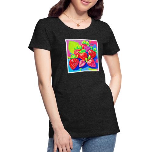 Pop Art Strawberries - Women's Premium T-Shirt