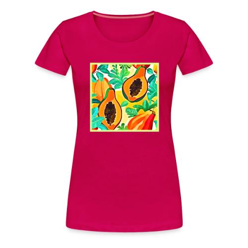 Tropical Papaya Pop Art - Women's Premium T-Shirt