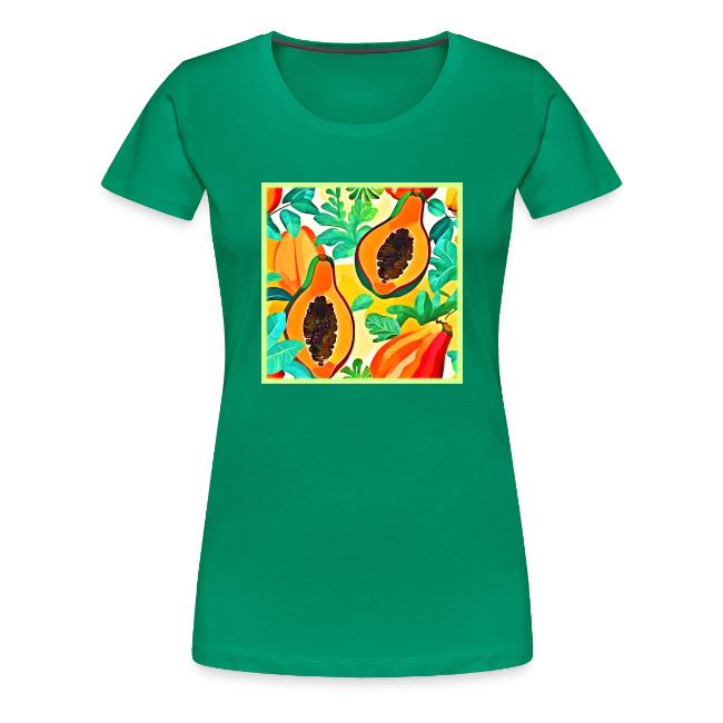 Tropical Papaya Pop Art