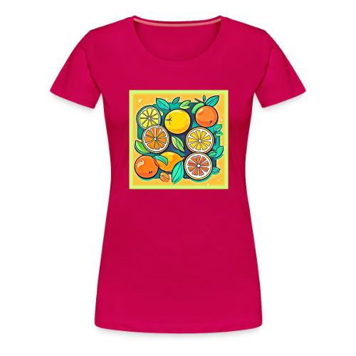 Citrus Fruit Art Design - Women's Premium T-Shirt