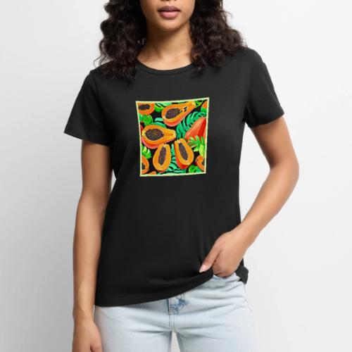 Papaya and Leaves Fresh Pattern - Women's Premium T-Shirt