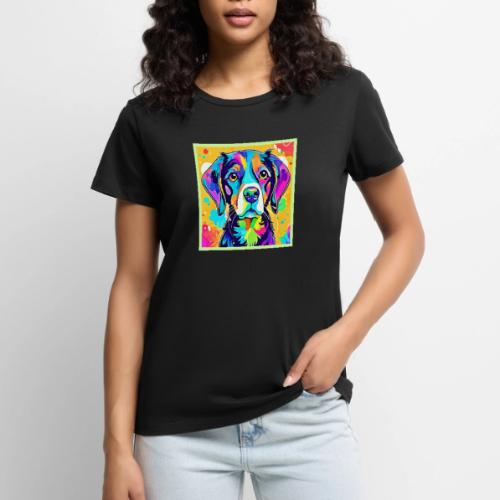Rainbow Dog Portrait Design - Women's Premium T-Shirt