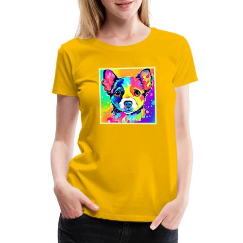 Vivid Puppy Vibes Art Design - Women's Premium T-Shirt