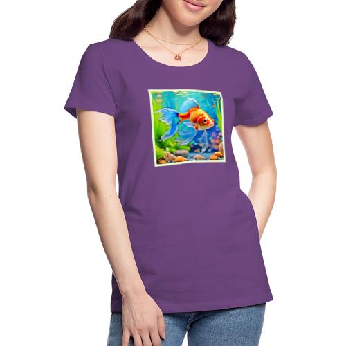 Colorful Tank Goldfish Design - Women's Premium T-Shirt