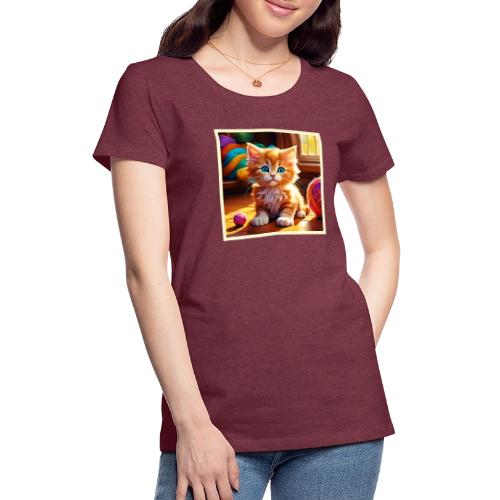 Cute Orange Kitten Art - Women's Premium T-Shirt