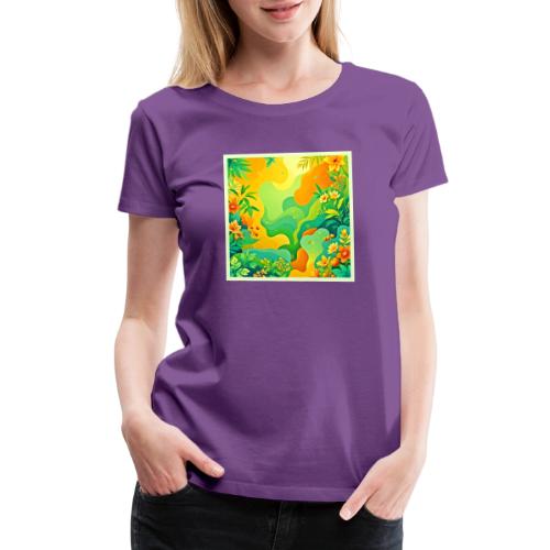 Tropical Foliage Abstract - Women's Premium T-Shirt