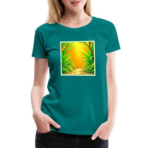 Sunny Nature Path Art - Women's Premium T-Shirt