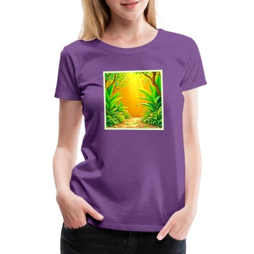Sunny Nature Path Art - Women's Premium T-Shirt