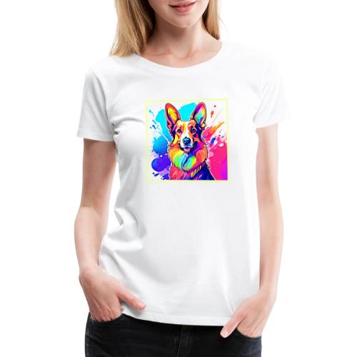 Rainbow Corgi: Pop Art Puppy Joy - Women's Premium T-Shirt