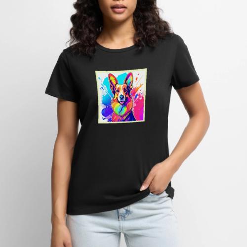 Rainbow Corgi: Pop Art Puppy Joy - Women's Premium T-Shirt