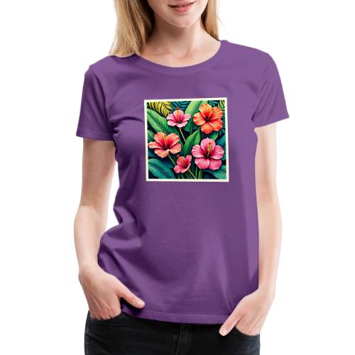 Tropical Hibiscus Bloom Artistry - Women's Premium T-Shirt