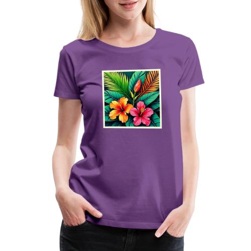 Tropical Hibiscus Bloom Art - Women's Premium T-Shirt