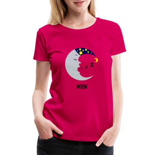 Sleepy Silvery Yawning Moon - Women's Premium T-Shirt