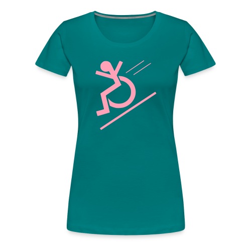 Free fall in wheelchair, wheelchair from a hill - Women's Premium T-Shirt