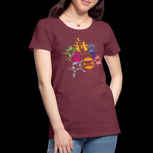 Colorful Controller Splash Art - Women's Premium T-Shirt