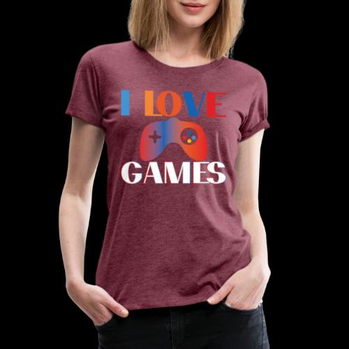 I Love Games Rainbow Controller - Women's Premium T-Shirt