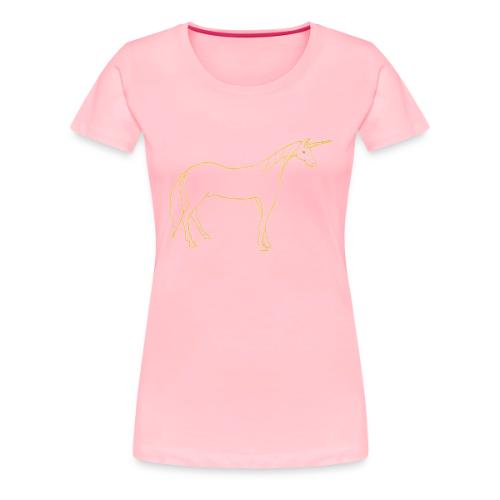 unicorn gold outline - Women's Premium T-Shirt