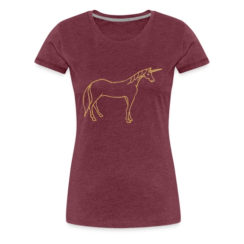 unicorn gold outline - Women's Premium T-Shirt