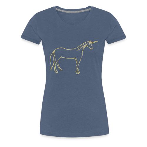 unicorn gold outline - Women's Premium T-Shirt