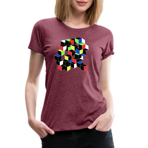 Optical Illusion Shirt - Cubes in 6 colors- Cubist - Women's Premium T-Shirt