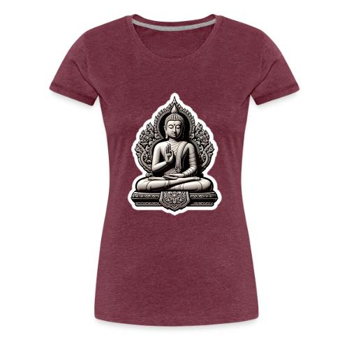 The Buddha Displaying Hand Mudra - Women's Premium T-Shirt
