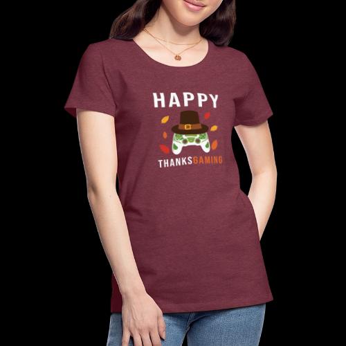 Happy ThanksGaming Pilgrim - Women's Premium T-Shirt