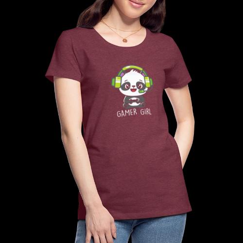 Cute Panda Gamer Girl - Women's Premium T-Shirt